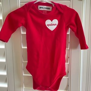 Personalized “Quinn” heart onesie
